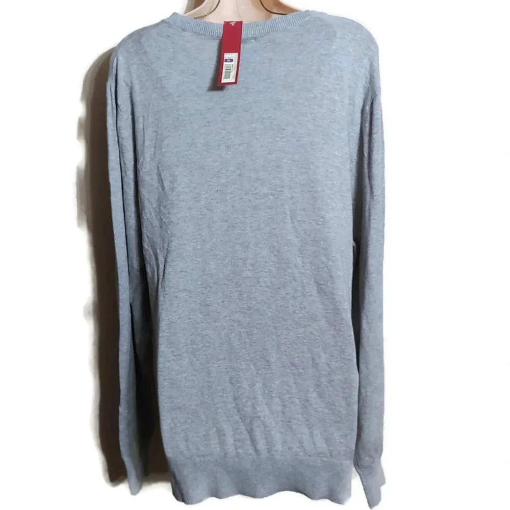 Merona Light Heather Gray V-Neck Wool Blended Sweater Size Men's XL NEW